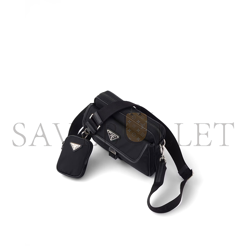 Pra*a re-nylon and saffiano leather shoulder bag 2vh133 (22*16*5cm)